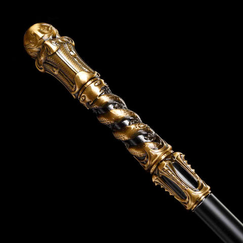 Sun Wukong Ruyi Jingu Bang cosplay staff with detailed dragon engravings