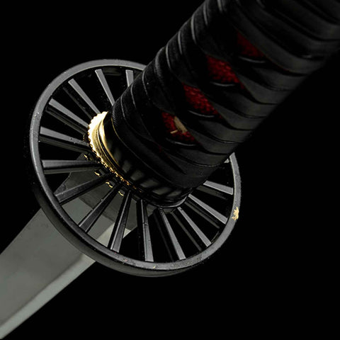 Tsuba guard detail of Tanjiro Nichirin katana from Demon Slayer