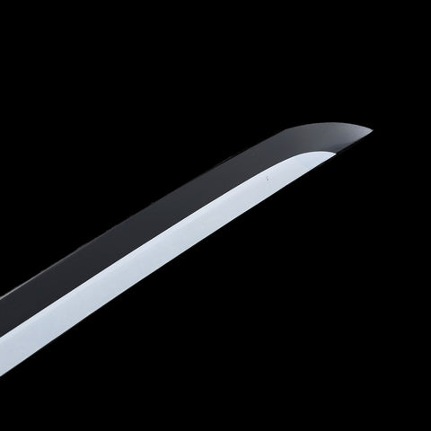 Sharp tip detail of Tanjiro Kamado black Nichirin katana blade