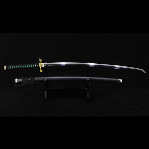 Tokitou Muichirou Nichirin katana displayed with scabbard