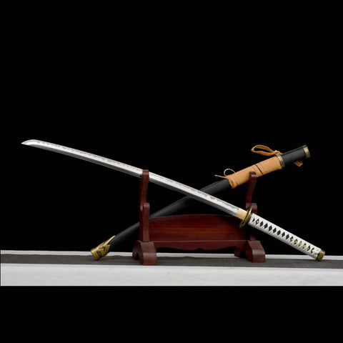 Side view of Vergil Yamato Katana showing curve and length, Devil May Cry replica