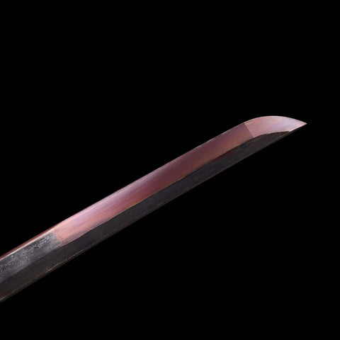 Traditional quenched violet blade texture on Japanese Sekiro Undead Cut katana