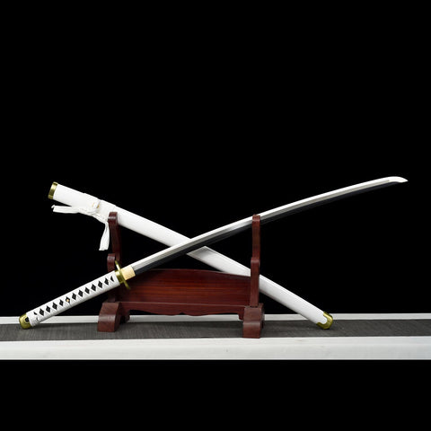 full view of handmade Wado Ichimonji katana sword from One Piece