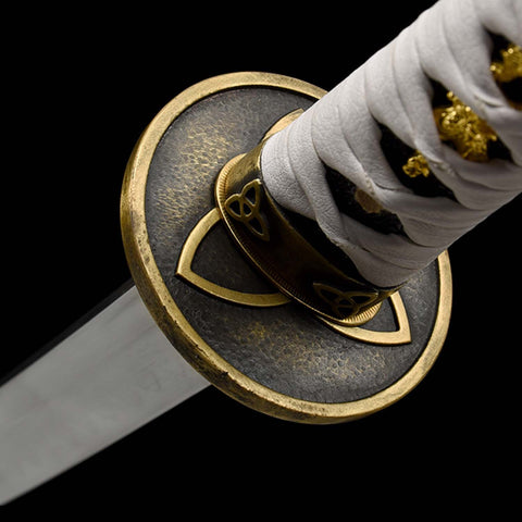 Michonne katana tsuka handle wrap rayskin detail