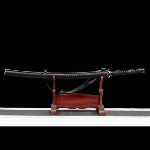 Flat lay view of Michonne katana sword with saya