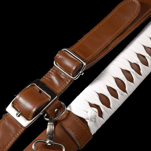 Michonne katana saya hardwood brown leather wrap