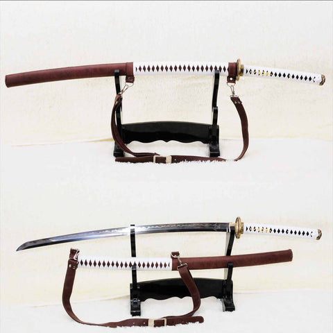 Michonne katana sword displayed with leather saya