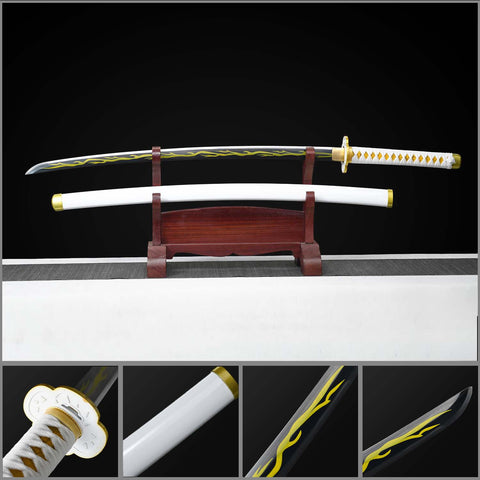 Zenitsu Agatsuma Nichirin Sword full view handmade Demon Slayer anime katana