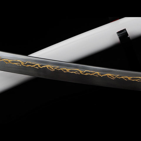 Zenitsu Agatsuma Nichirin Katana unsheathed showing full blade length