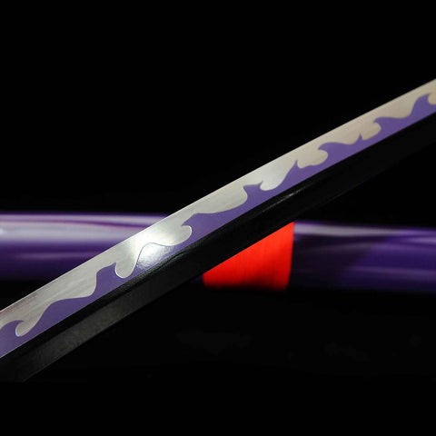 Hand forged Enma katana blade close-up