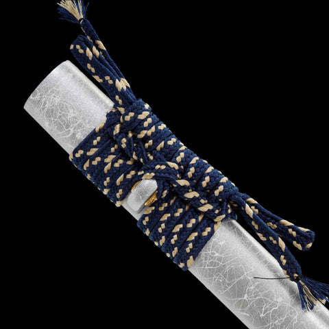 straight blade katana with silver finished scabbard protective saya design