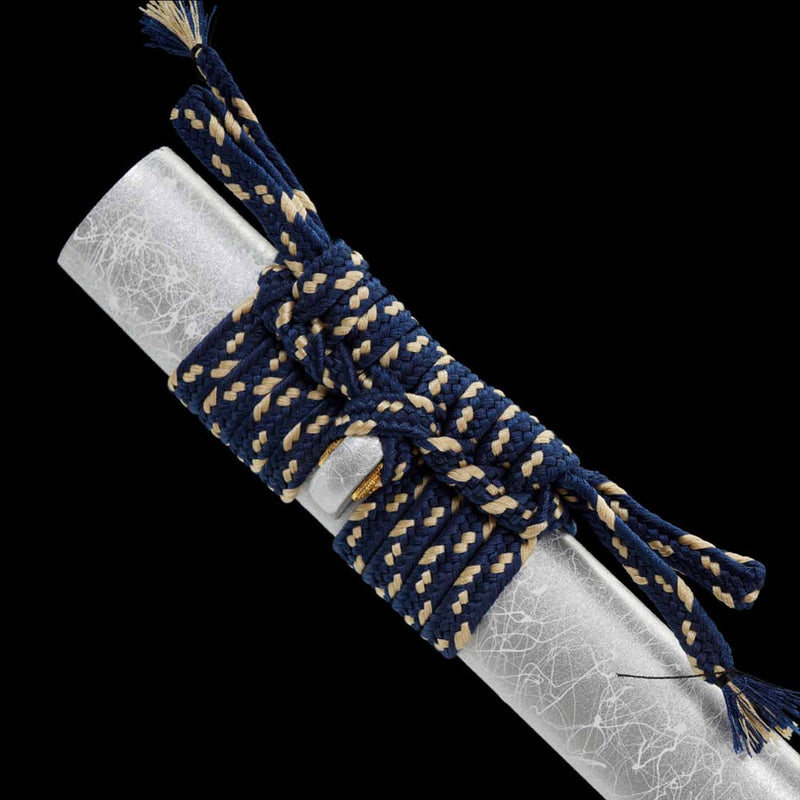 Straight Blade Katana 1045 Carbon Steel Samurai Sword Blue Handle 