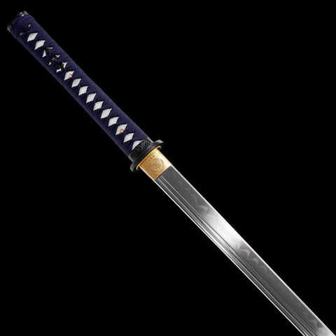 full tang straight blade katana durable construction high carbon steel sword